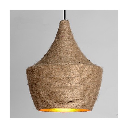 Lampadario a sospensione retrò industriale in metallo marrone