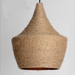 Lampadario a sospensione retrò industriale in metallo marrone