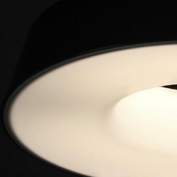 Lampada a sospensione 5 luci in metallo nero con paralume acrilico bianco, moderna