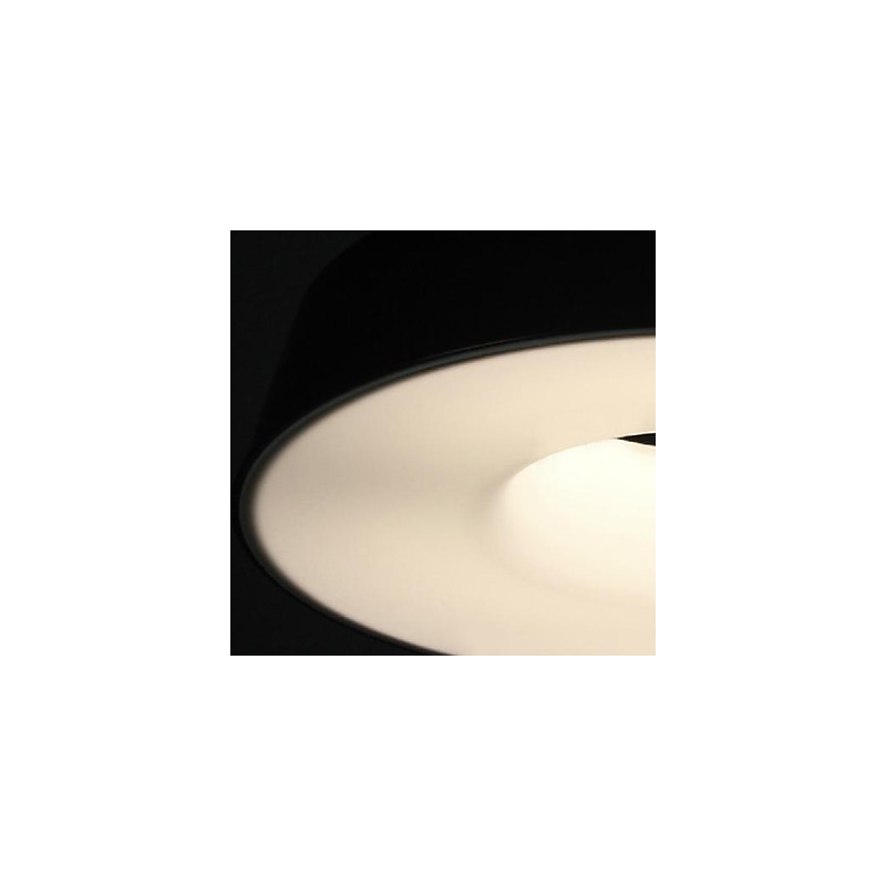 Lampada a sospensione 5 luci in metallo nero con paralume acrilico bianco, moderna