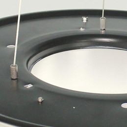 Lampada a sospensione 5 luci in metallo nero con paralume acrilico bianco, moderna