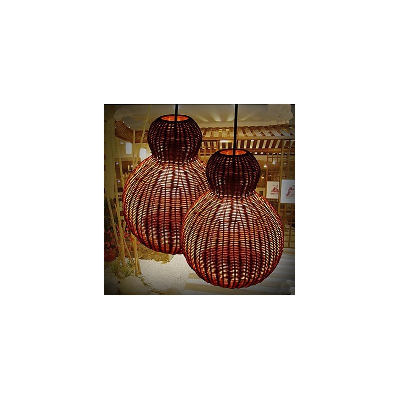 Lampadario a sospensione in rattan di giacinto