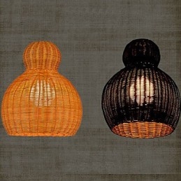 Lampadario a sospensione in rattan di giacinto