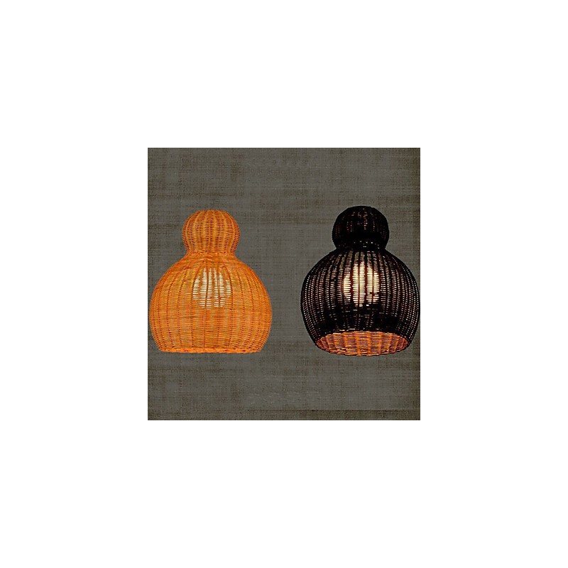 Lampadario a sospensione in rattan di giacinto