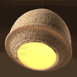 Lampadario a sospensione in ceramica beige e nero stile retrò
