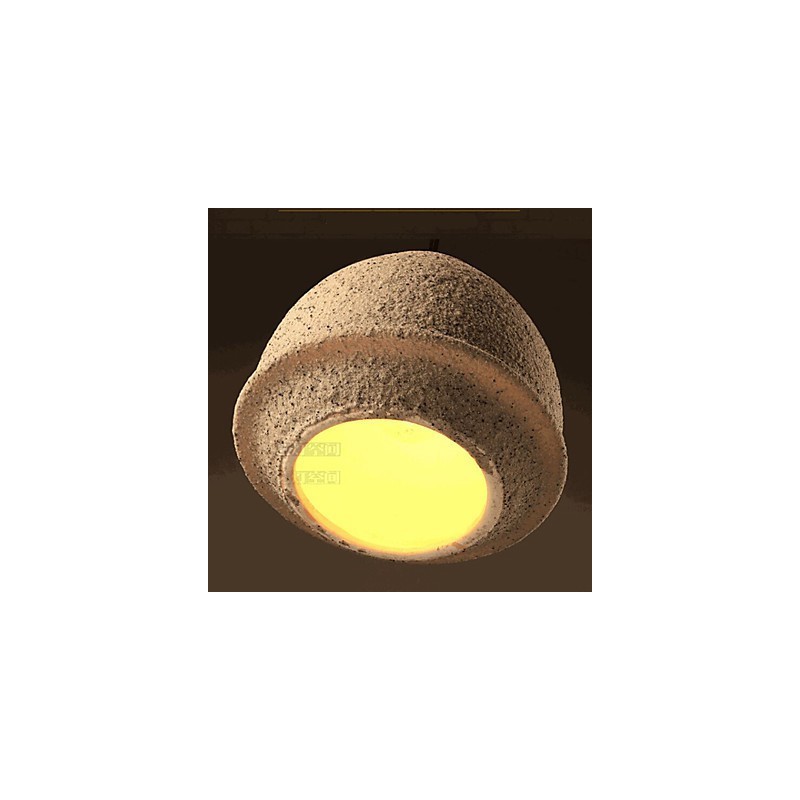 Lampadario a sospensione in ceramica beige e nero stile retrò