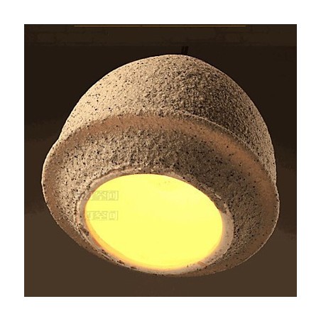 Lampadario a sospensione in ceramica beige e nero stile retrò