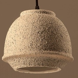 Lampadario a sospensione in ceramica beige e nero stile retrò