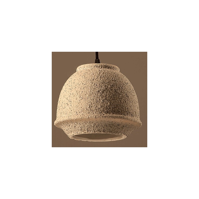 Lampadario a sospensione in ceramica beige e nero stile retrò