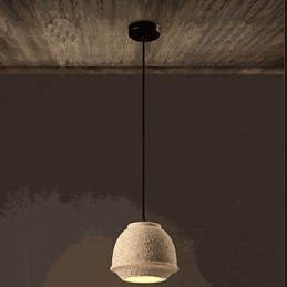 Lampadario a sospensione in ceramica beige e nero stile retrò