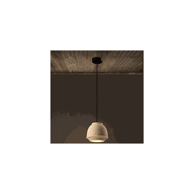 Lampadario a sospensione in ceramica beige e nero stile retrò