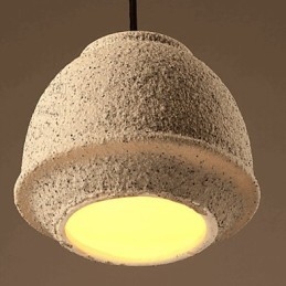 Lampadario a sospensione in ceramica beige e nero stile retrò
