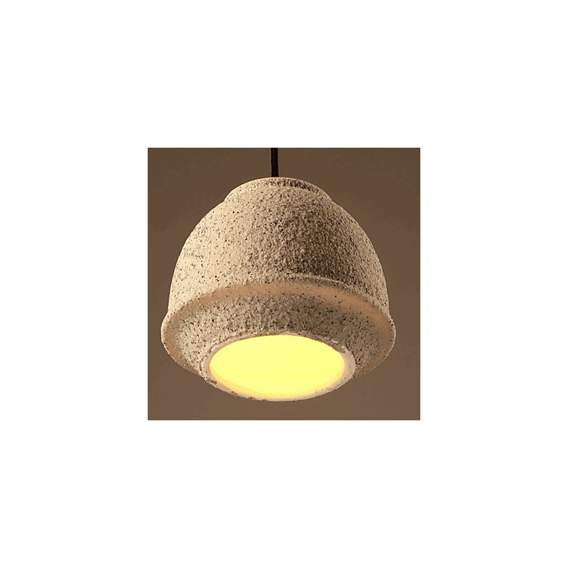 Lampadario a sospensione in ceramica beige e nero stile retrò
