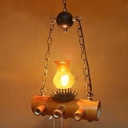 Lampadario a sospensione singolo in bambù stile country americano