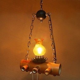 Lampadario a sospensione singolo in bambù stile country americano