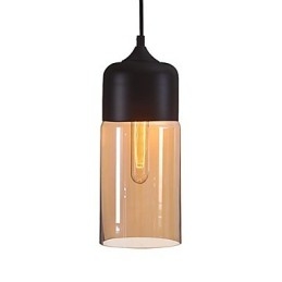 WestMenLights Lampada a sospensione mini in vetro trasparente, stile retrò, 1 lampadina E26/E27