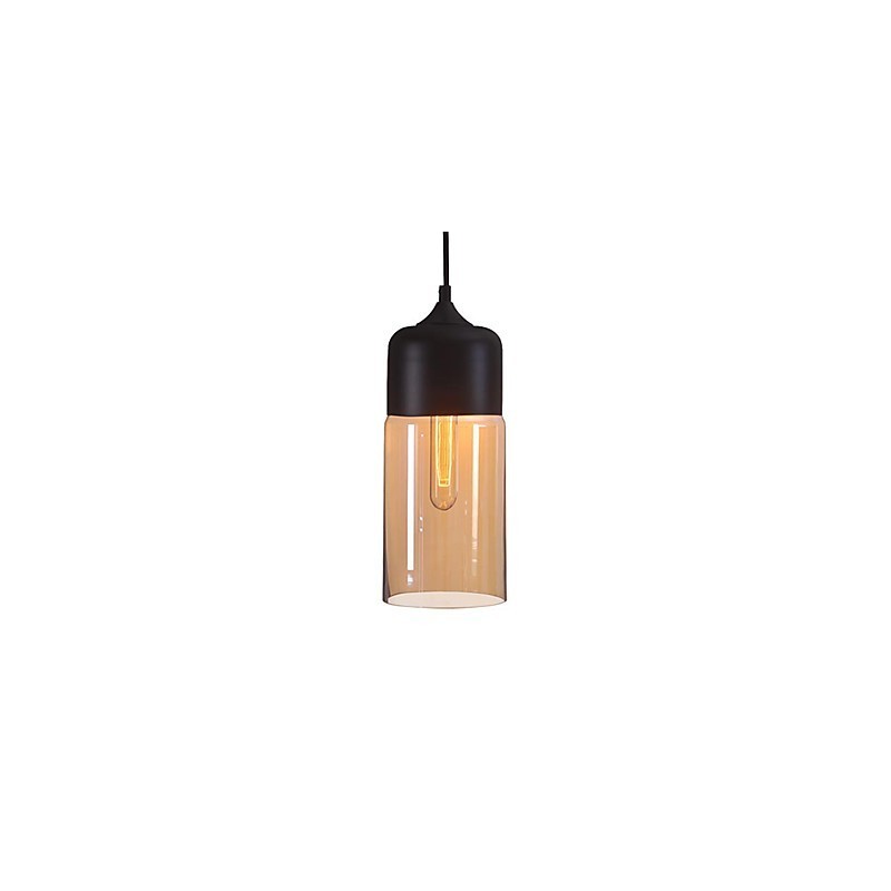 WestMenLights Lampada a sospensione mini in vetro trasparente, stile retrò, 1 lampadina E26/E27
