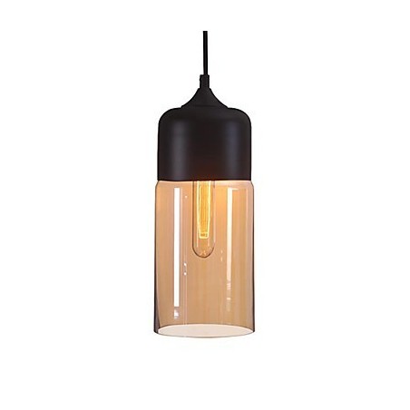 WestMenLights Lampada a sospensione mini in vetro trasparente, stile retrò, 1 lampadina E26/E27