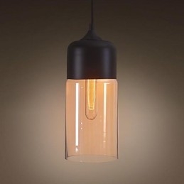 WestMenLights Lampada a sospensione mini in vetro trasparente, stile retrò, 1 lampadina E26/E27