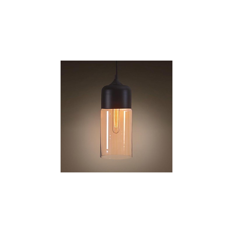 WestMenLights Lampada a sospensione mini in vetro trasparente, stile retrò, 1 lampadina E26/E27