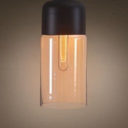 WestMenLights Lampada a sospensione mini in vetro trasparente, stile retrò, 1 lampadina E26/E27