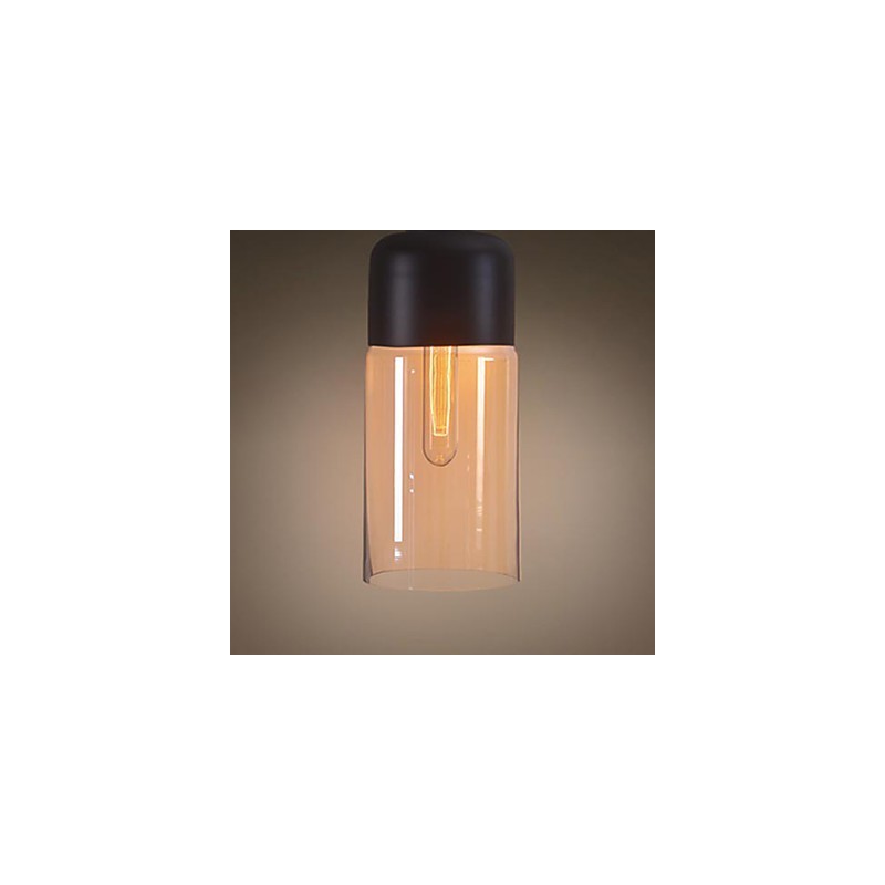 WestMenLights Lampada a sospensione mini in vetro trasparente, stile retrò, 1 lampadina E26/E27