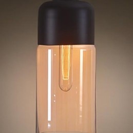 WestMenLights Lampada a sospensione mini in vetro trasparente, stile retrò, 1 lampadina E26/E27