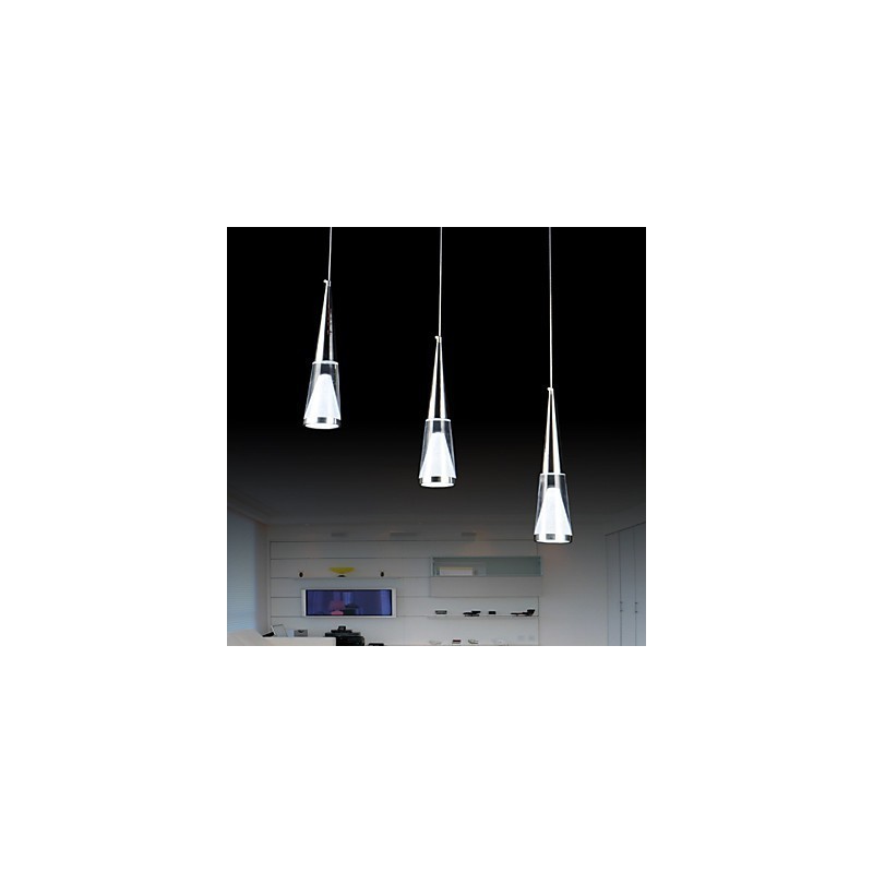 Lampada a sospensione LED moderna in metallo a 3 luci