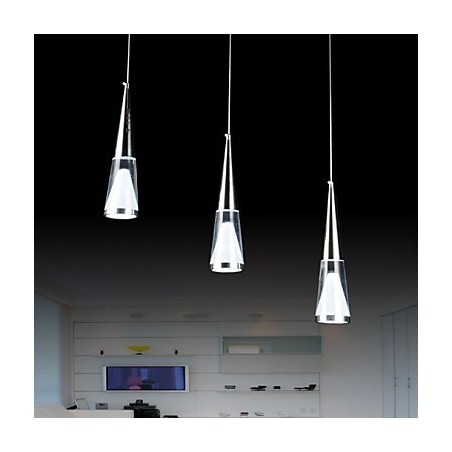 Lampada a sospensione LED moderna in metallo a 3 luci