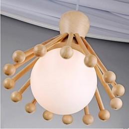 Lampadario a sospensione in legno e bambù nordico semplice