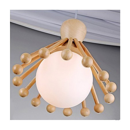 Lampadario a sospensione in legno e bambù nordico semplice