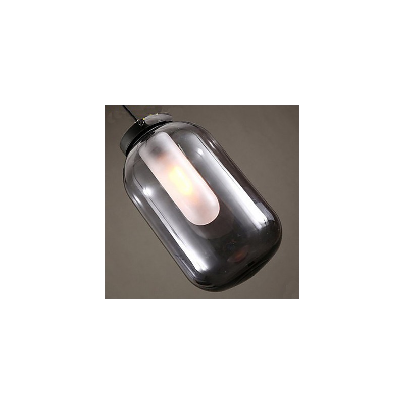 Lampada a sospensione moderna in vetro grigio