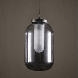 Lampada a sospensione moderna in vetro grigio