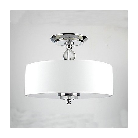 Lampada a sospensione moderna 3 luci con paralume in flanella argentato