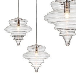 Lampada a sospensione moderna 1 luce in vetro trasparente