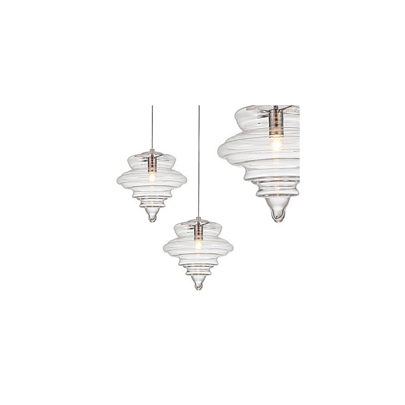 Lampada a sospensione moderna 1 luce in vetro trasparente