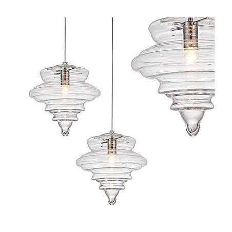 Lampada a sospensione moderna 1 luce in vetro trasparente