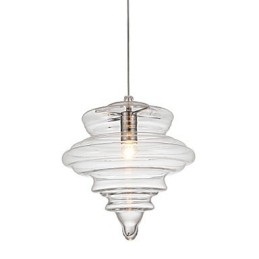 Lampada a sospensione moderna 1 luce in vetro trasparente