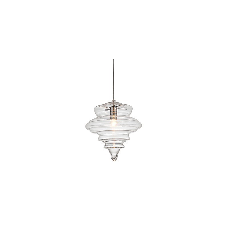 Lampada a sospensione moderna 1 luce in vetro trasparente