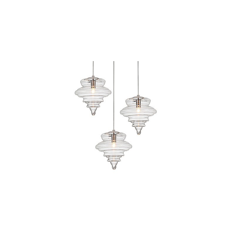 Lampada a sospensione moderna 1 luce in vetro trasparente