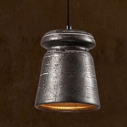 Lampada a sospensione retrò in ceramica gialla e marrone