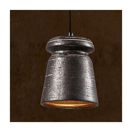 Lampada a sospensione retrò in ceramica gialla e marrone