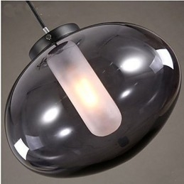 Lampada a sospensione moderna in vetro grigio