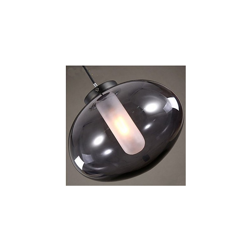 Lampada a sospensione moderna in vetro grigio