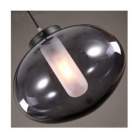 Lampada a sospensione moderna in vetro grigio