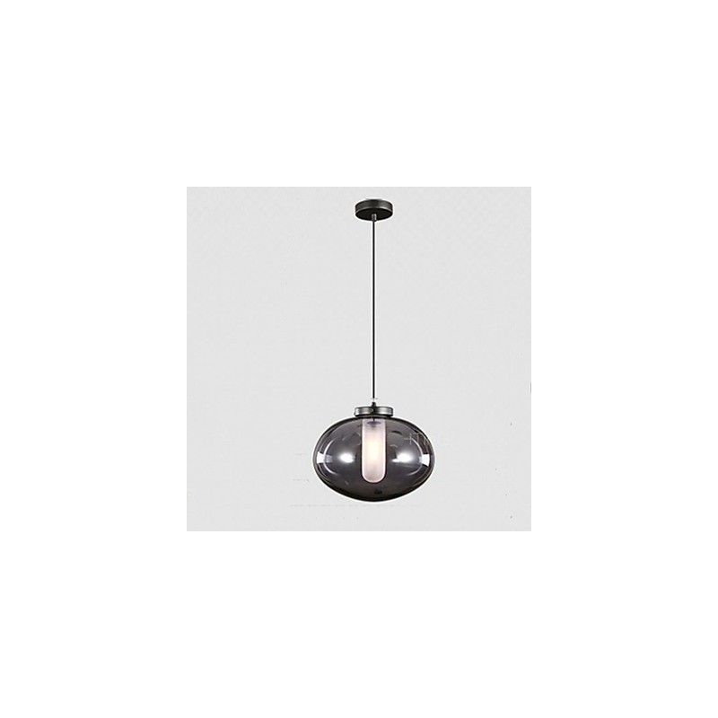 Lampada a sospensione moderna in vetro grigio