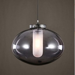 Lampada a sospensione moderna in vetro grigio