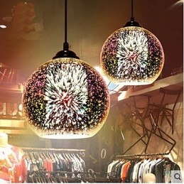 Lampada a sospensione in vetro creativa 3D argento