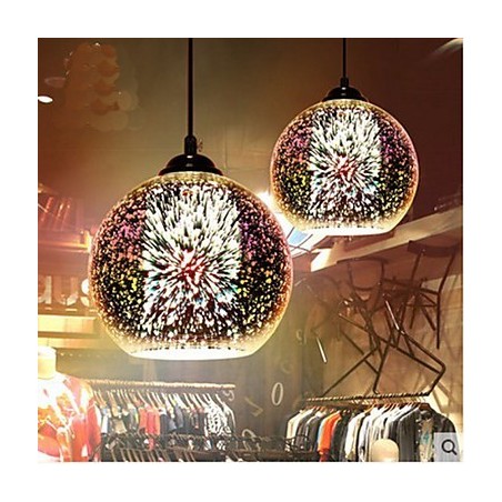 Lampada a sospensione in vetro creativa 3D argento