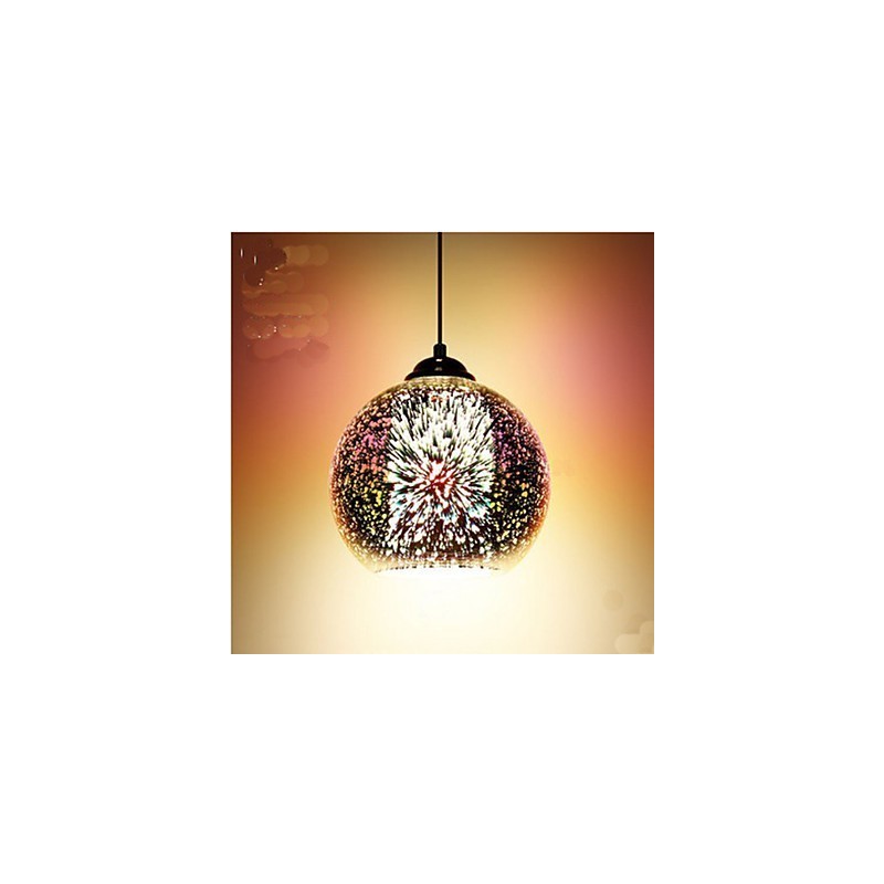 Lampada a sospensione in vetro creativa 3D argento